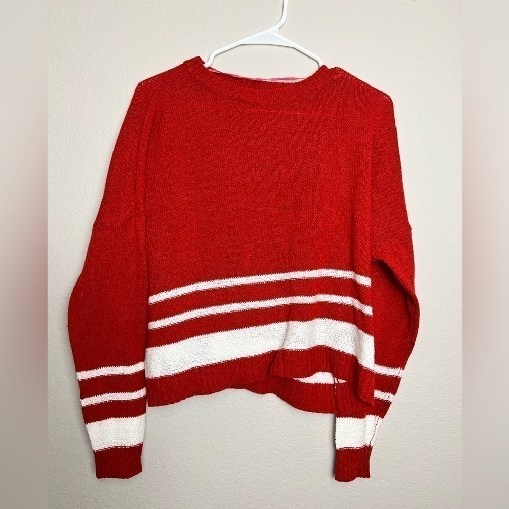 𝅺WOMENS cropped sweater burnt orange/red size X-Large